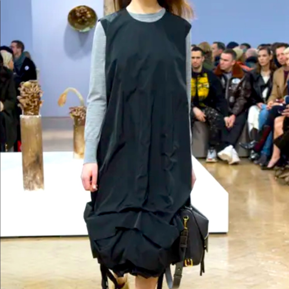 J.W.Anderson NWT black midi with ruffle gathering